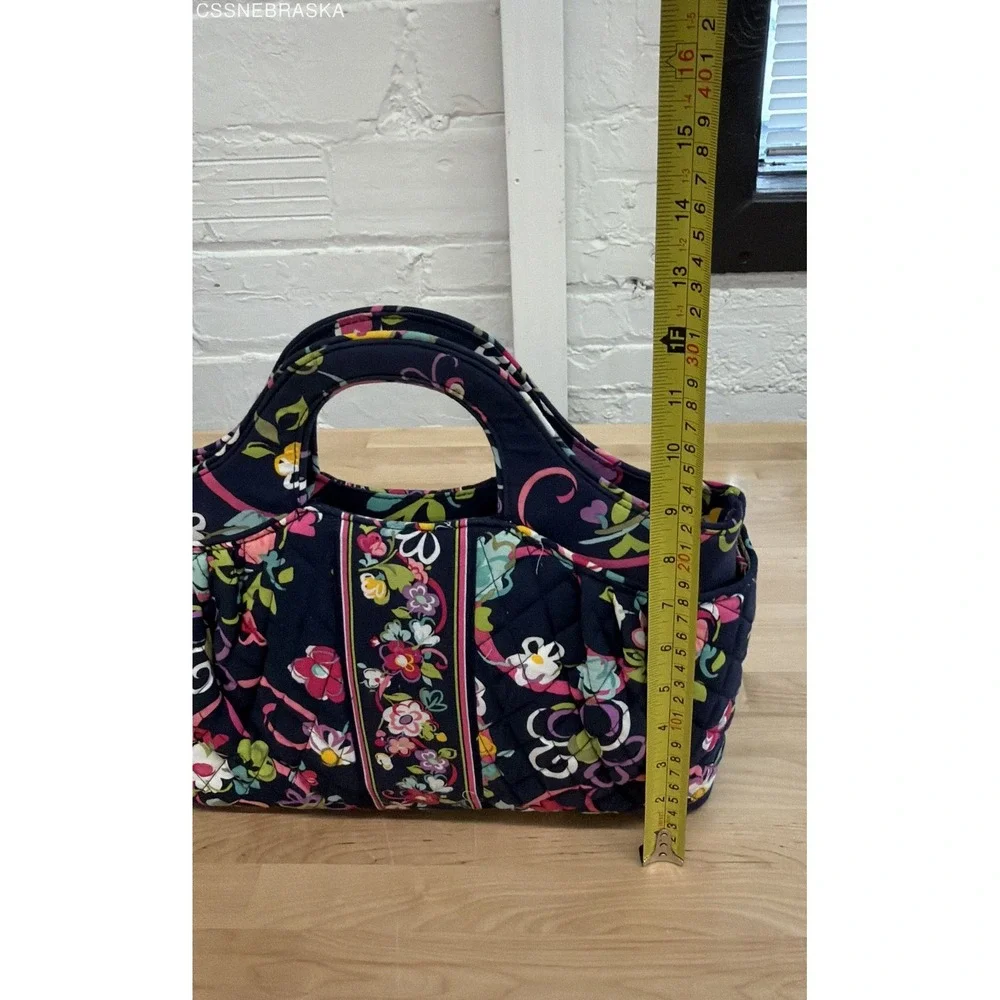 Vera Bradley Navy Floral Midnight Blues Quilted Handbag Small Tote